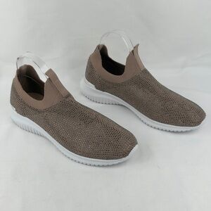 Anne Klein Mylee Blush Rhinestone Slip-On Sneakers Sz 9.5 Shoes